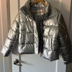 Mango Metallic Silver Jacket